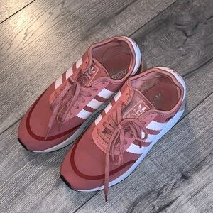 Adidas Women's Coral and White Sneakers